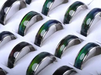

Wholesale Jewelery Bulks 10pcs Mixed Change Color Silver Color Mood Rings