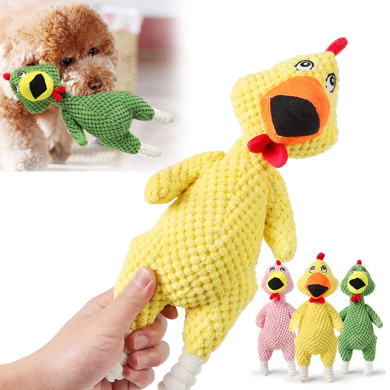 

Dog Chew Toys For Small mid Dogs Chicken Shaped Puppy Pet Squeaky Toy Pets Plush Sound Toys Pet Supplies