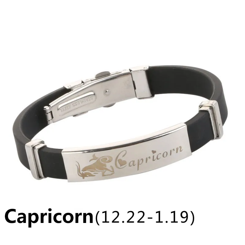 Capricorn Браслет из нержавеющей стали 12 знаков зодиака, созвездие, браслет, экологичный силиконовый браслет, пара, лучший друг, ювелирные изделия, подарки - Окраска металла: Capricorn