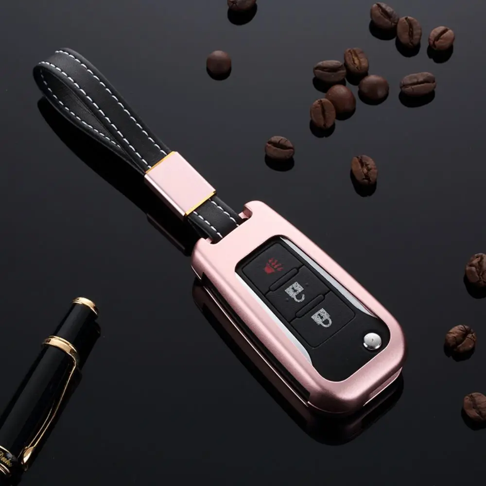 

ATOBABI Aluminum Alloy T70 Car Key Case Remote Fob Shell Cover Holder Protector Key Bag For Dongfeng Venucia 3 Buttons Flip Key
