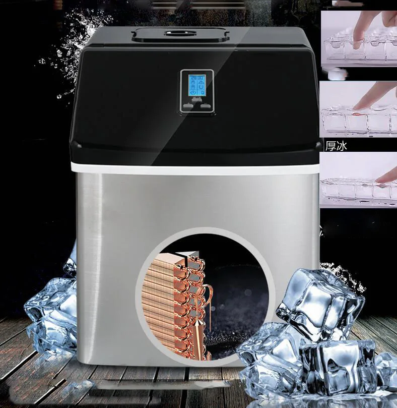 Коммерческий/бытовой льдогенератор чай с молоком магазин/кафе/Холодный Напиток Магазин аппарат для кубиков льда нержавеющая сталь льда