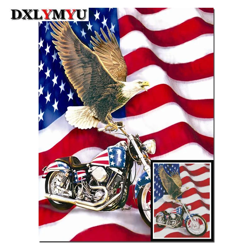 

5D Diy Diamond Painting Cross Stitch Motorcycle Picture Rhinestone Crystal Needlework Diamond Embroidery Full Diamond Decorative