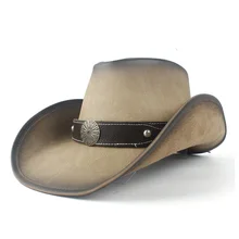 Женская Мужская модная западная ковбойская шляпа с панк кожаной лентой сомбреро