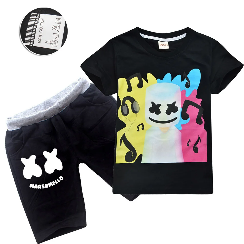 

Fashion Print DJ smile face Children Funny T Shirt Kids Smile Summer Tops Boys/Girls Baby Casual Clothes Blousesed Clothes