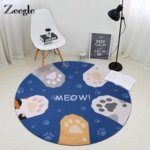 Zeegle Cat Когти Круглый Ковры для Гостиная нескользящей мягкой Детская комната играть Коврики ребенка ползать Коврики S Спальня диван кресла области Ковры