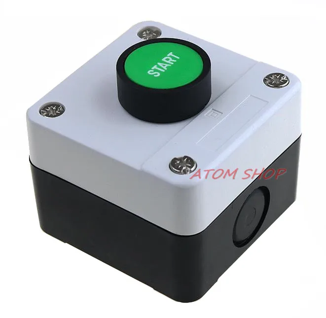 

22mm button switch control plastic water tank start green start industrial startup START control box 68 * 68 mm