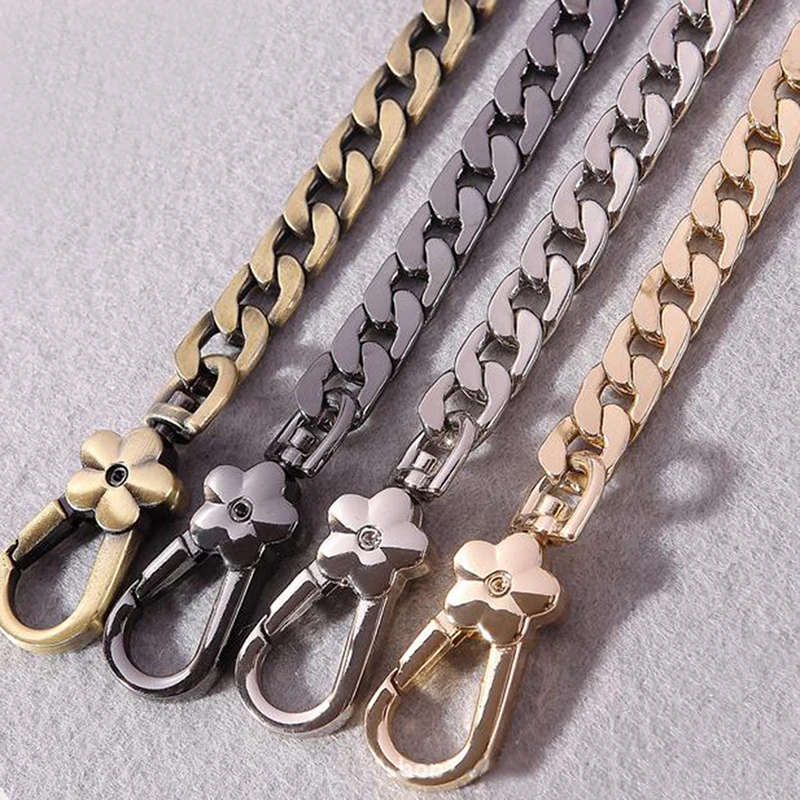 

DIY Metal Replacement Chain Shoulder Bag Straps Handbag Purse Handles Gold, Silver, Gun Black, Brushed Bronze