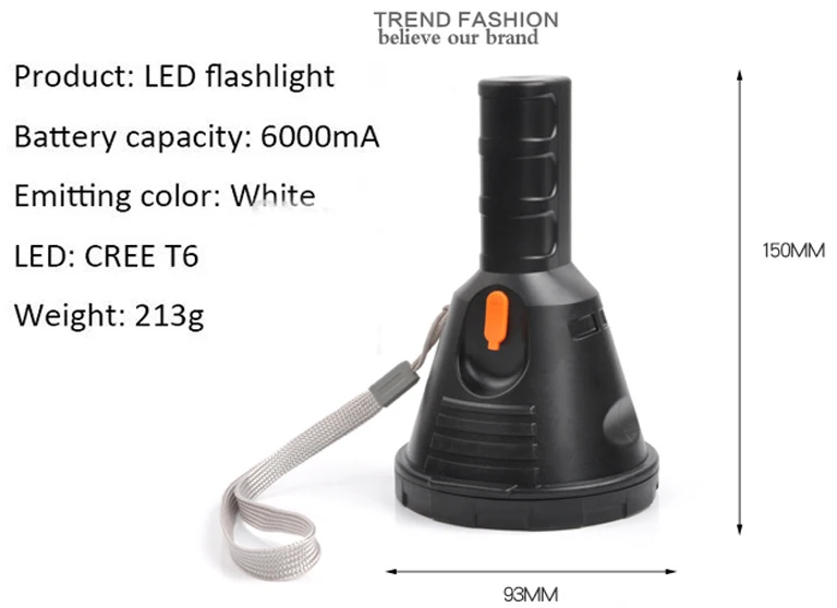 Светодиодный светильник-вспышка, супер яркий светодиодный светильник, ручной поисковый светильник, портативный Точечный светильник 2*18650, для охоты, кемпинга, Daliy