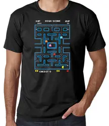 Мужская футболка Pacman Ретро 70 s 80 s аркадный ПК видеоигры космические захватчики
