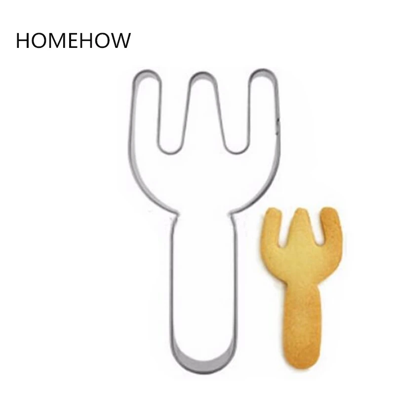 1PC/Lot Dinnerware Fork Cookie Cutter Stainless Steel Tools Cupcake