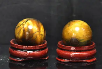 

SCY 6680149+++2pcs NATURAL tiger eye CRYSTAL SPHERE BALL Healing