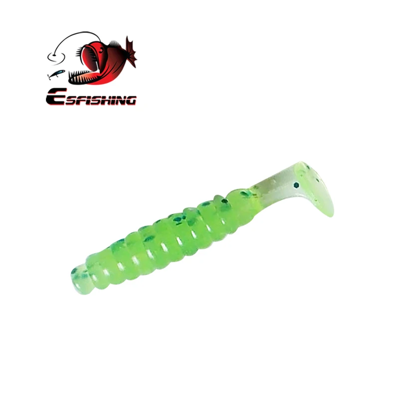 ESFISHING мягкие приманки Shad Crappie 10 шт. 45 мм 1,1 г Grub Shad Pesca Leurre силиконовые приманки снасти для подледной рыбалки - Цвет: Светло-зеленый