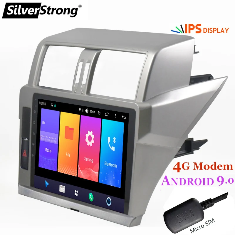 Cheap SilverStrong IPS 10inch Android9.0 4G modem Car GPS for Toyota Prado 150 LC150 GPS 2014 2015 2016 2017 Android no DVD 4