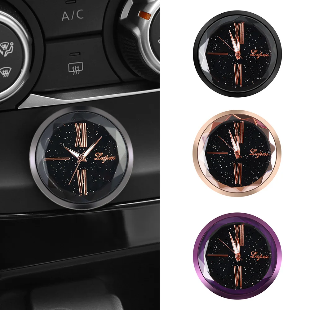 

Car Decoration Clock Stick-On Quartz Analog WatcCah Auto Interior Ornament Automobiles Sticker Watch Interior In Car Accessories