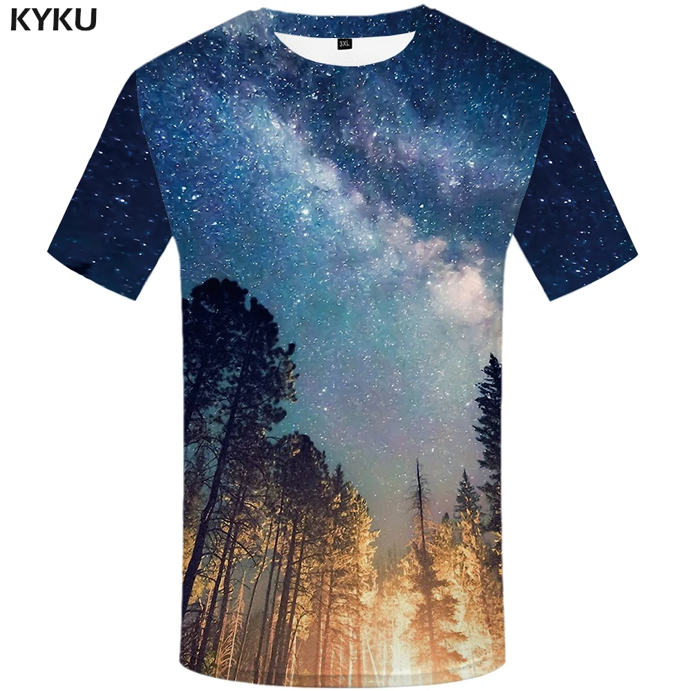 3d футболка Галактическое пространство футболка Для мужчин футболка с рисунком "Туманность" и рисунком молнии для мальчиков рубашка с принтом красочные футболки 3d психоделические футболки Повседневное