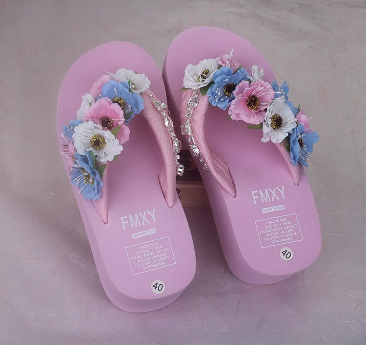 New Diamond Beach Handmade Flip Flops Slippers Beautiful Fashion Cheap Womens Wedges Shoes With High Heel Footwear Online45