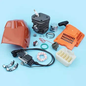 

45mm Big Bore Cylinder Piston Recoil Starter Air Filter Cover Kit For Husqvarna 346XP 353 351 350 Chainsaw Nikasil Plated