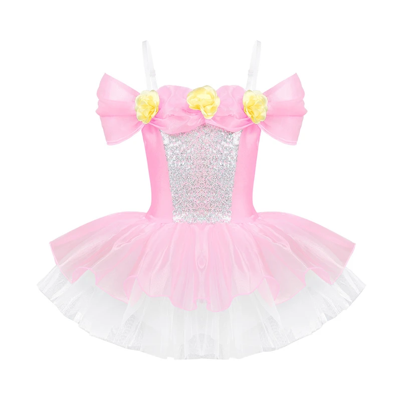 IIXPIN балетное платье для девочек Балерина Танцевальная Одежда для танцев с открытыми плечами дизайн 3D Цветы гимнастический купальник балет платье-пачка