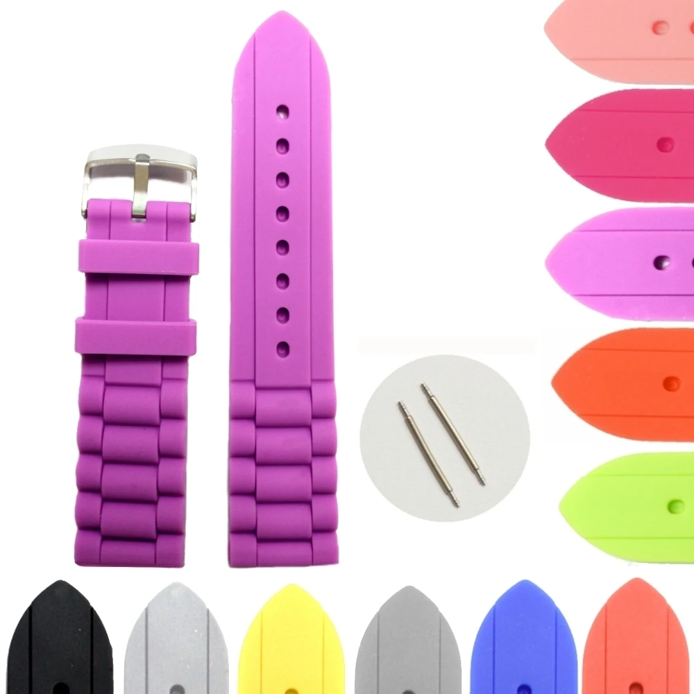 

22mm Natural Purple Silicone Jelly Rubber Ladies Watch Band Straps WB1002I22JB