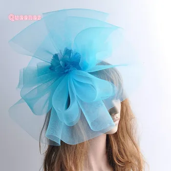 

Super BIg Handmade Flower Fascinator Large Mesh Hair Clip Floral Bridal Hat Fashion Women Party Wedding Tea Cocktail Headpiece