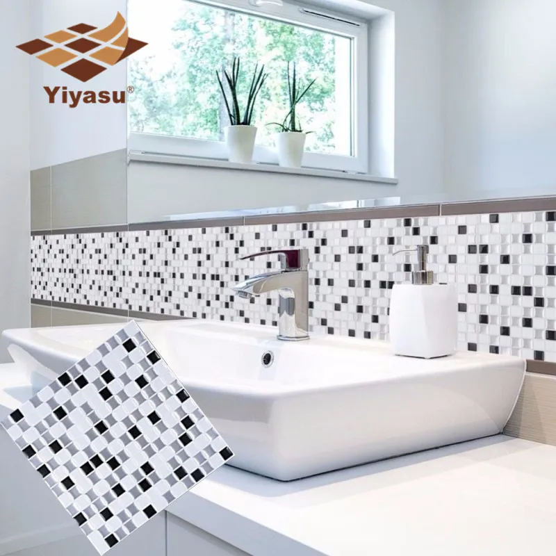 Zilver Mozaïek Tegel Zelfklevende Backsplash Muur Sticker Vinyl