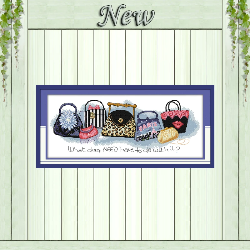 Colorful bag cartoon decor painting counted printed on canvas DMC 14CT 11CT chinese Cross Stitch Needlework Sets Embroidery kits |