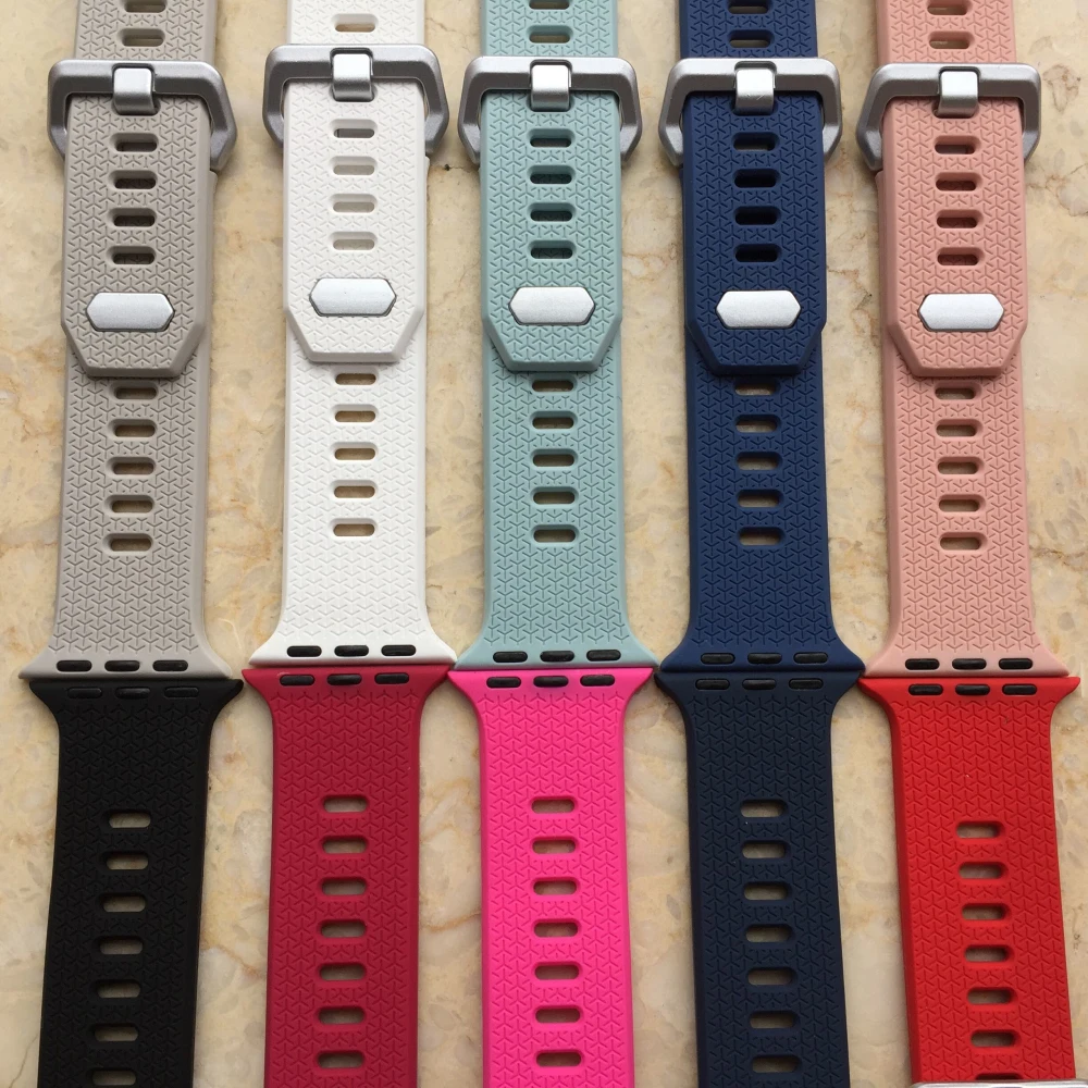 Ремешок силиконовый для Apple watch Series 3 2 1 38 мм 42 цветной спортивный сменный Браслет