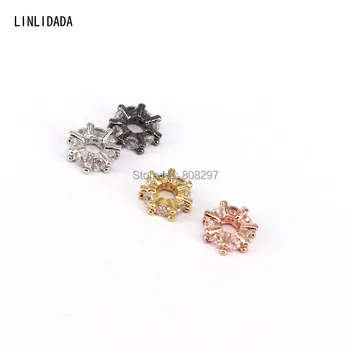 

20Pcs Brass Micro Pave Zircon CZ Tube Beads Connectors Spacer Beads For DIY Bracelet Making Charms