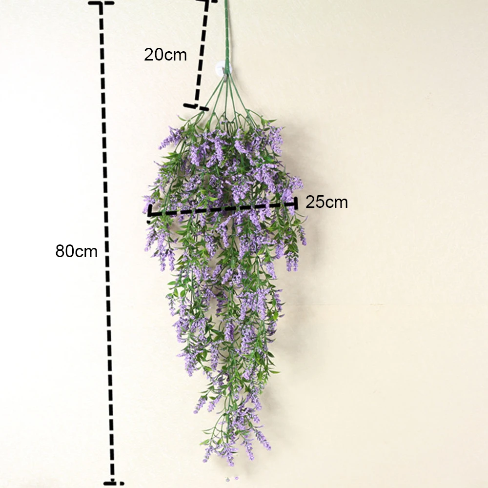 Real Touch Artificial Wall Hanging Plant Artificial Pine Lavender Home Decor Balcony Decorattion Flower Basket Accessories Real Touch Artificial Wall Hanging Plant Artificial Pine Lavender Home Decor Balcony Decorattion Flower Basket Accessories
