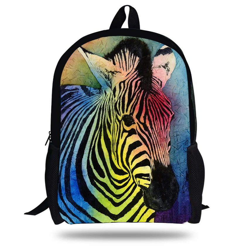 16inch Cute Zoo Animals Backpack For Women Horse School Bag girls Teenagers Backpack Zebra Boys