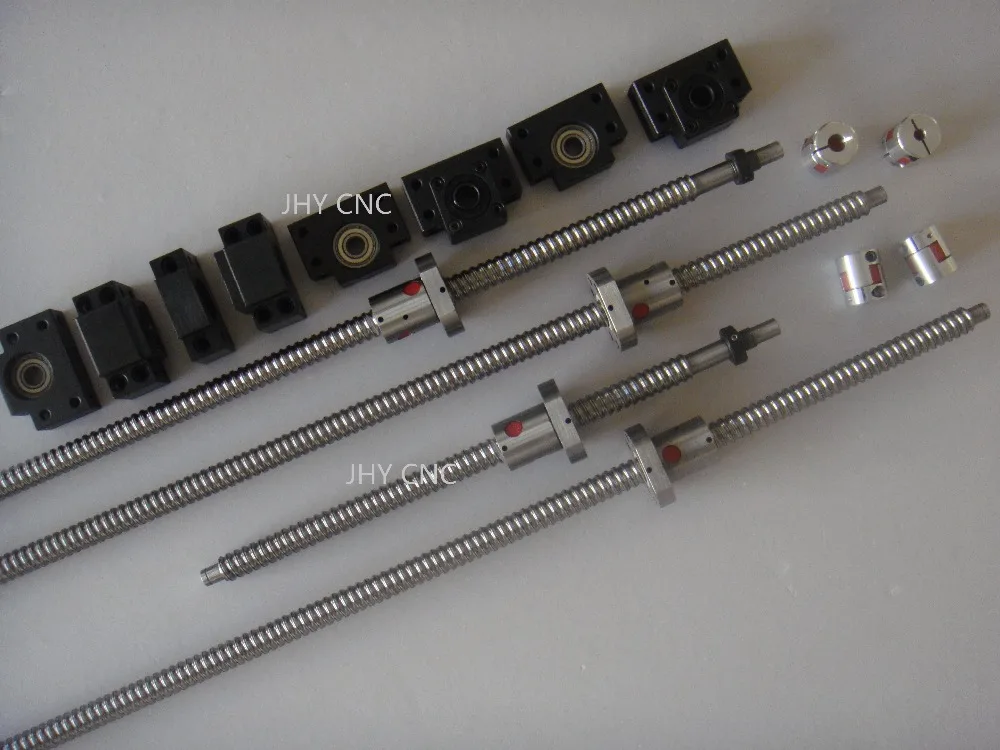 4 lead screws ballscrews Ball screw spindle RM2005 with ball nuts +4 set BK/BF15 bearing mounts + 4 couplers CNC router 4 lead screws ballscrews Ball screw spindle RM2005 with ball nuts +4 set BK/BF15 bearing mounts + 4 couplers CNC router