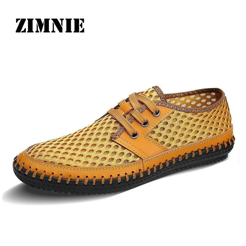 ZIMNIE 2016 Men Shoes Comfortable Breathable Casual Men Brand Soft Sandals Moccasins Shoes Summer Style Men Shoes Big Size 39-46