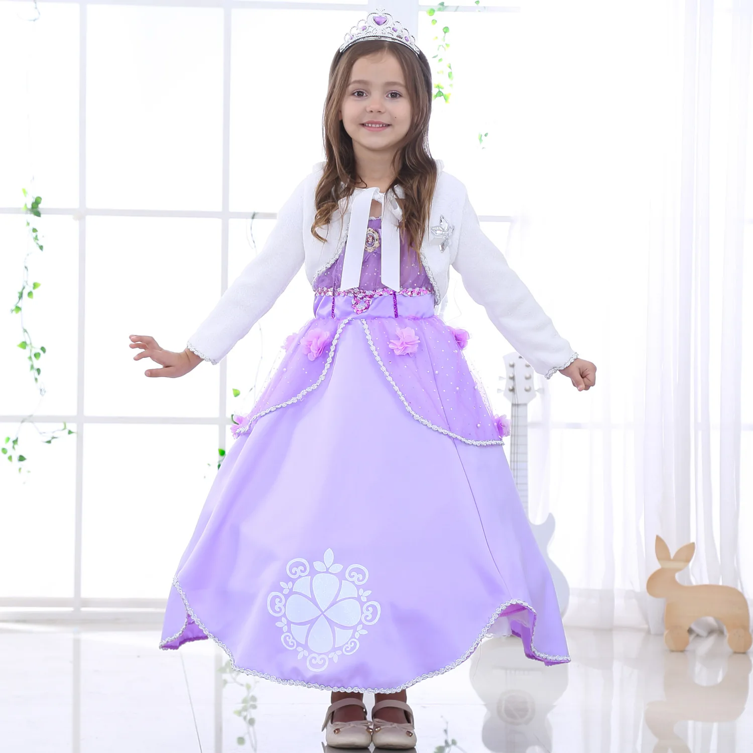 

Kid Christmas Sophia Dress GirlsLong Hair Princess Dress for Party Birthday Evening Ball Gown Halloween Cosplay Children Costume
