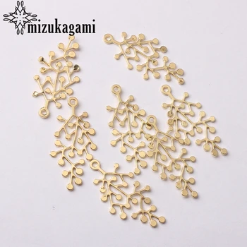 

Zinc Alloy Charms Golden Leaves Shape Charms 35mm 6pcs/lot For DIY Fashion Jewelry Making Finding Accessories