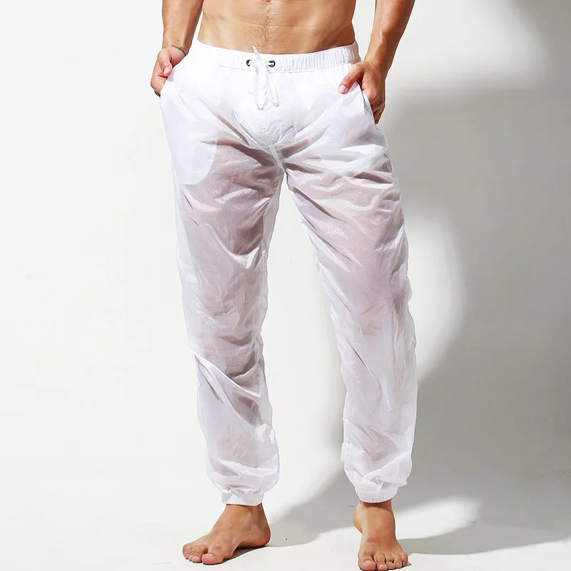 Ультратонкие мужские Пляжные штаны с защитой от ультрафиолета, брюки для серфинга и парусов, полупрозрачные быстросохнущие спортивные штаны для воды - Цвет: White Pants