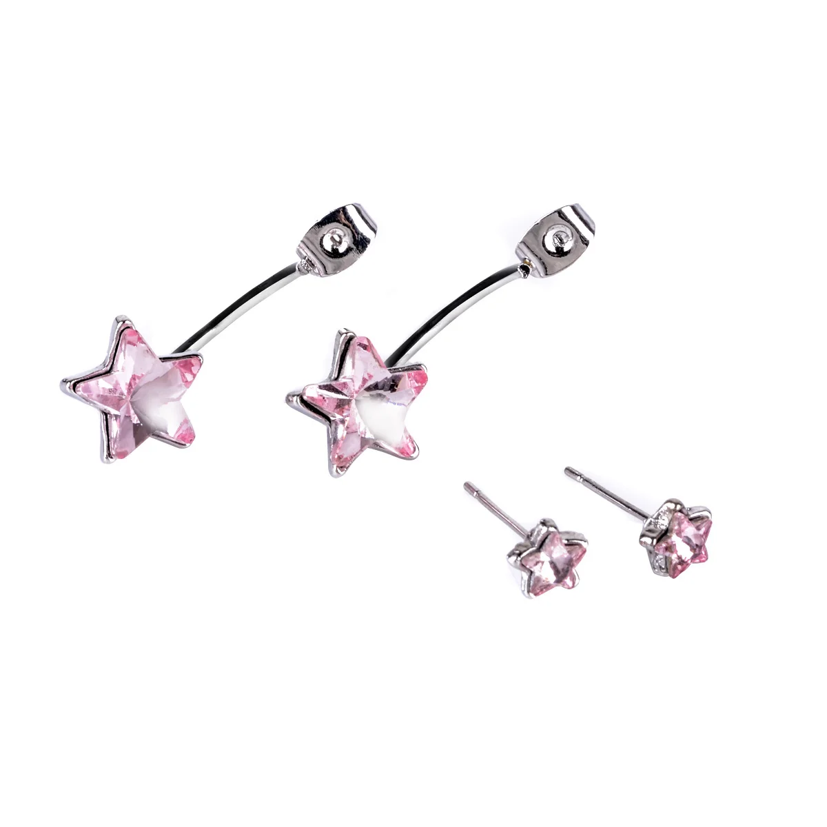 1Pair Elegant Womens Cute Rhinestone Star Ear Stud Earring Jewelry