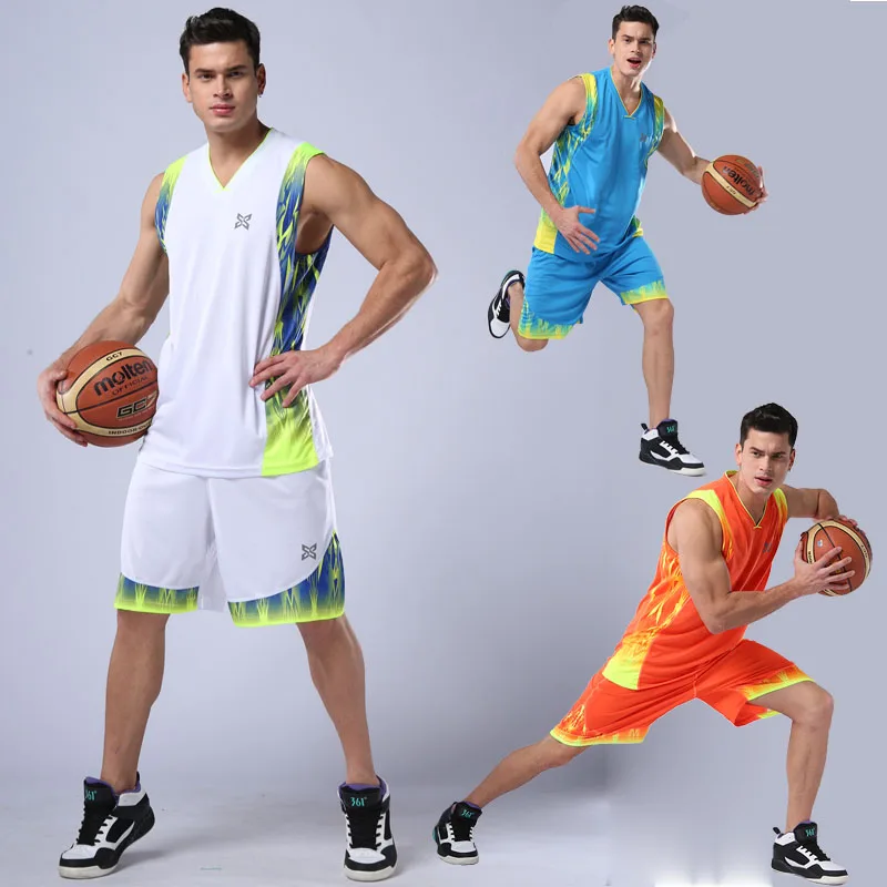 Breathable Throwback Basketball Jersey Men College Basketball Jerseys Set Blank Training Sportwear Uniform Basketball Jersey Set