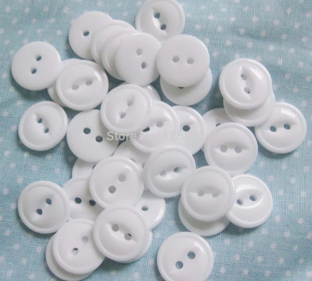 100pcs 1/2",3/5",4/5" Round White color Sewing Buttons for garment high