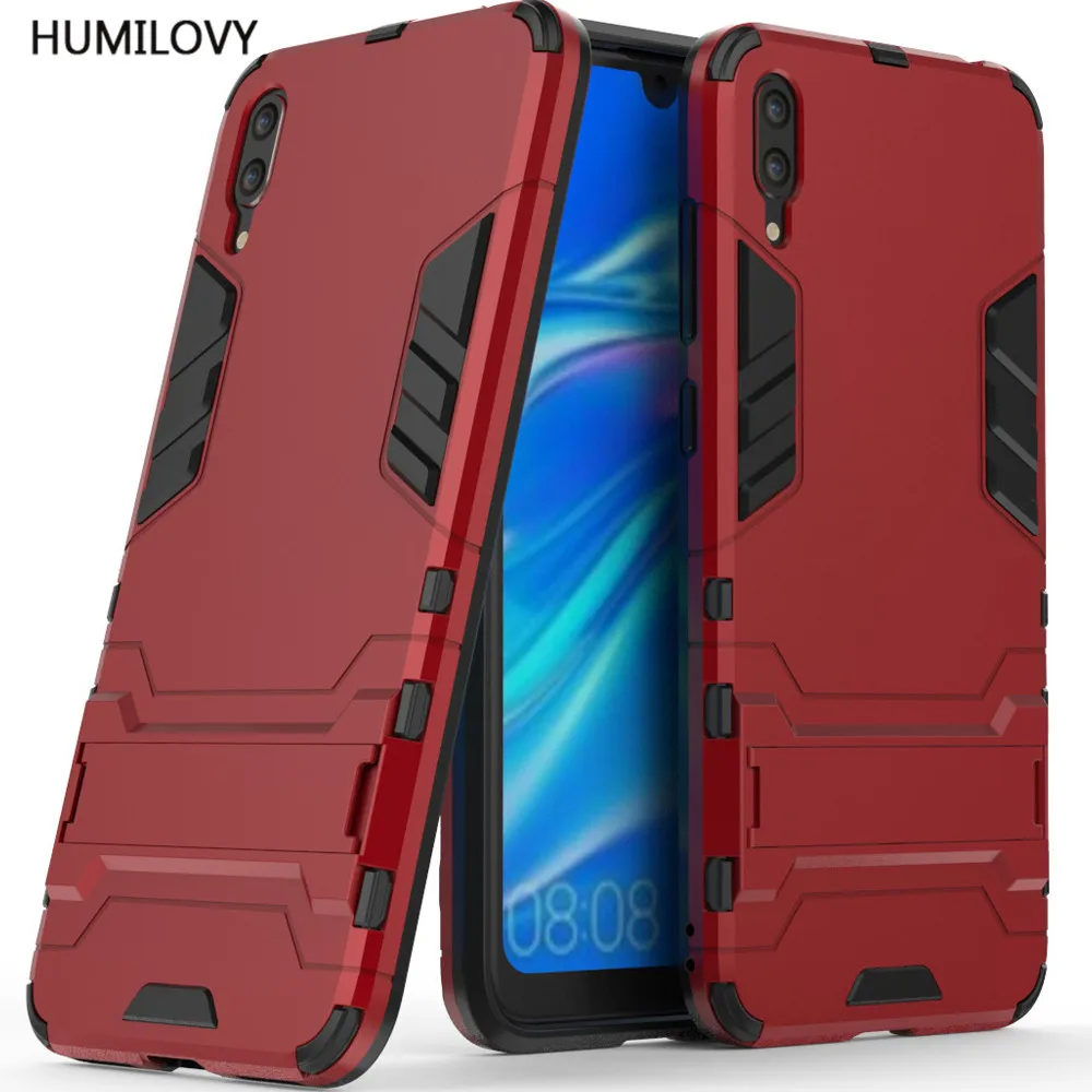 

For Huawei Enjoy 9 Case Silicone Rubber Robot Armor Hard PC Back Phone Case For Huawei Y7 Pro 2019 Cover On Huawei Enjoy 9 Cover