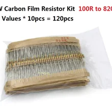 12 значений* 10 шт = 120 шт 100 Ом-820 Ом 1W 5% Carbom Fillm резистор набор Ассорти 150R 220R 470R 560R 680R ассортимент упаковка