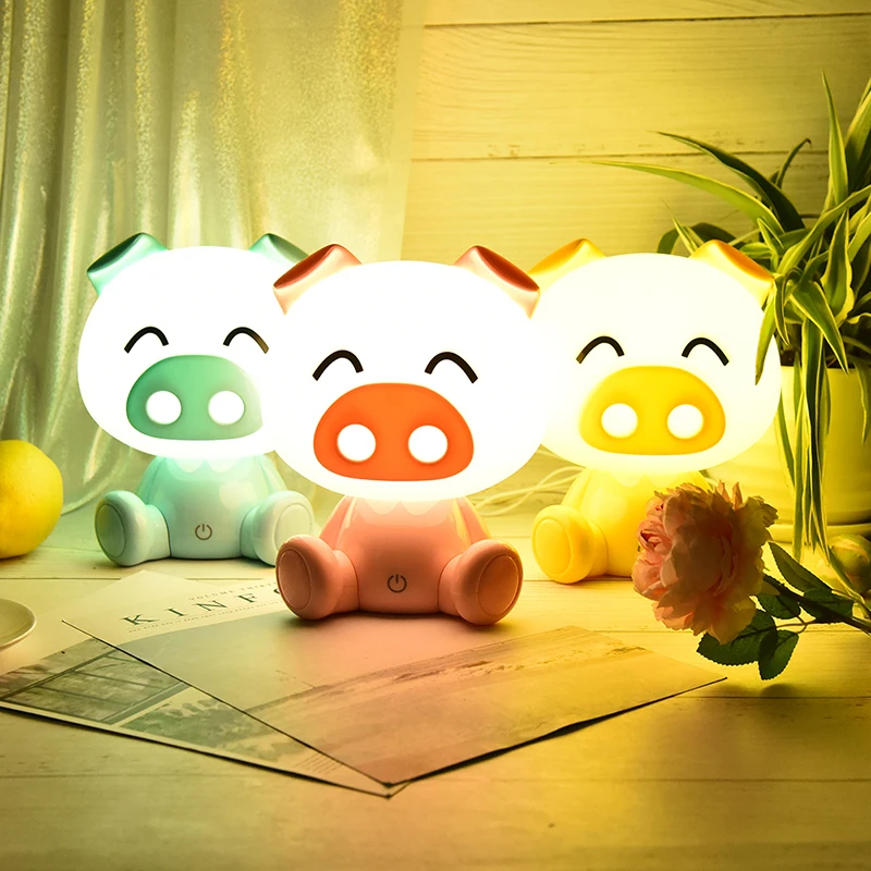 Lovely Pig Lights Modern Cute Baby Bedroom Lamp Night Light Led Night