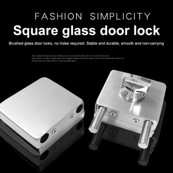 

'The Best' Stainless Steel 10-12mm Glass Door Lock Double Sides Open No Drilling Gate Lock 889
