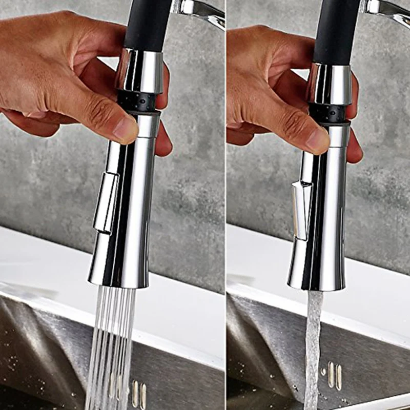 Description Picture 6 of itemKitchen Sink Faucet Pull Down Rotating Black Sink Tap Hot And Cold Water Mixer Brass Faucet Tap Deck Mounted Mixer Taps