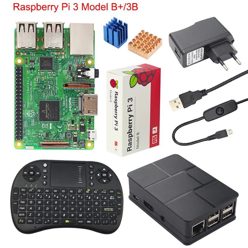 Raspberry Pi 3 Model B+ (Plus) + Case + 2.4GHZ Wireless
