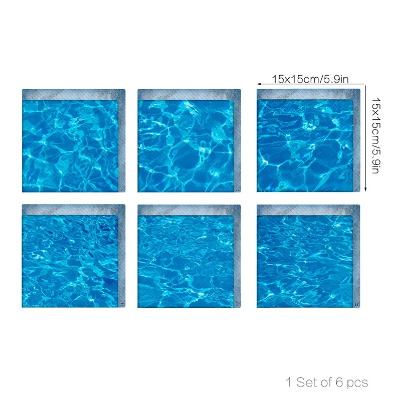 6 шт. 3D стерео видения ПВХ водонепроницаемый ванной стикер противоскользящая Ванна Наклейка Фреска домашний декор для ванной комнаты - Цвет: 011428