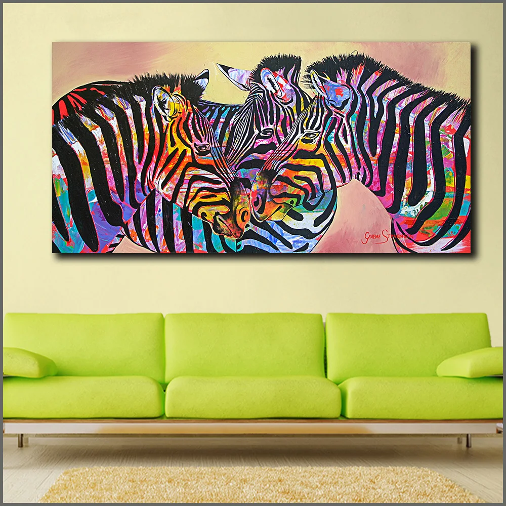 Fashion Large Size Printing Pop Art Colorful Animal Wall Picture Home Decor Living Room Modern Canvas Print Oil Paintings | Дом и сад