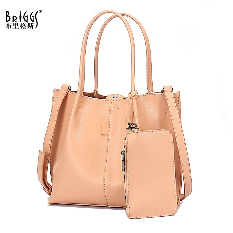 

BRIGGS Fashion Composite Bag Women's Handbag Quality Genuine Leather Female Shoulder Bags Casual Tote Bags Ladies' Crossbody Bag