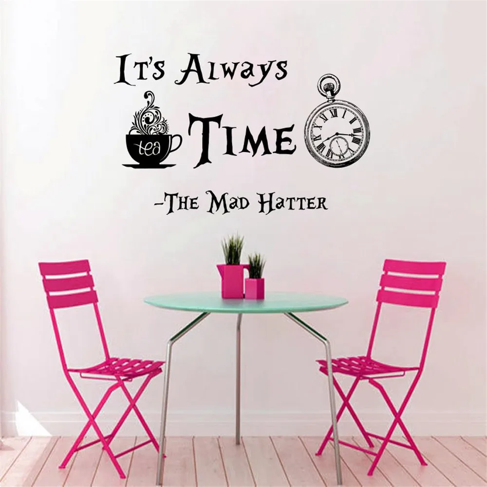 Alice In Wonderland-siempre es una hora del té-Reloj De Pared 