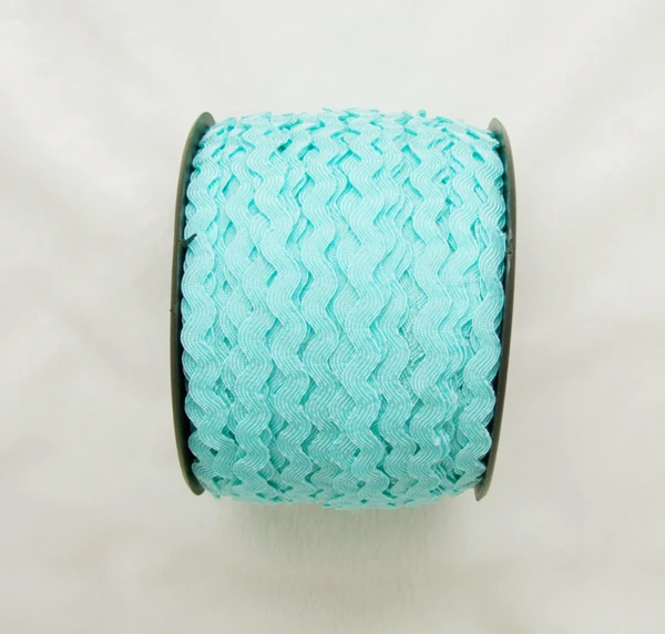 

Free shipping 10Yards 1/2cm width Light sea green RICRAC polyester ribbon on clothes&Bra Accessories Sewing Trim