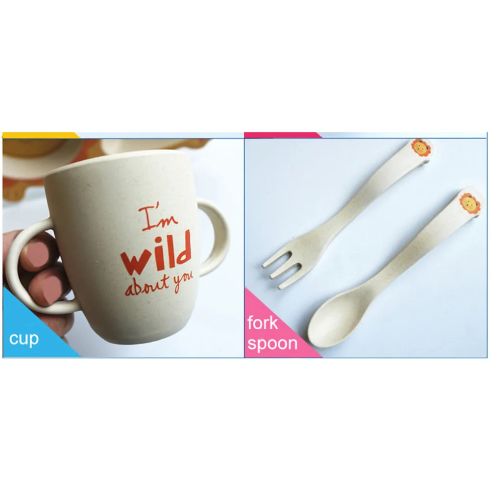 Baby tableware Dishes plate feeding set dish dinnerware bowl cup fork spoon Bamboo ceramic set children mini health safety kids Baby tableware Dishes plate feeding set dish dinnerware bowl cup fork spoon Bamboo ceramic set children mini health safety kids